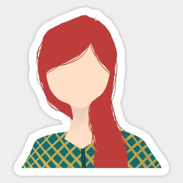 No Face Red Hair Sticker by GabCJ